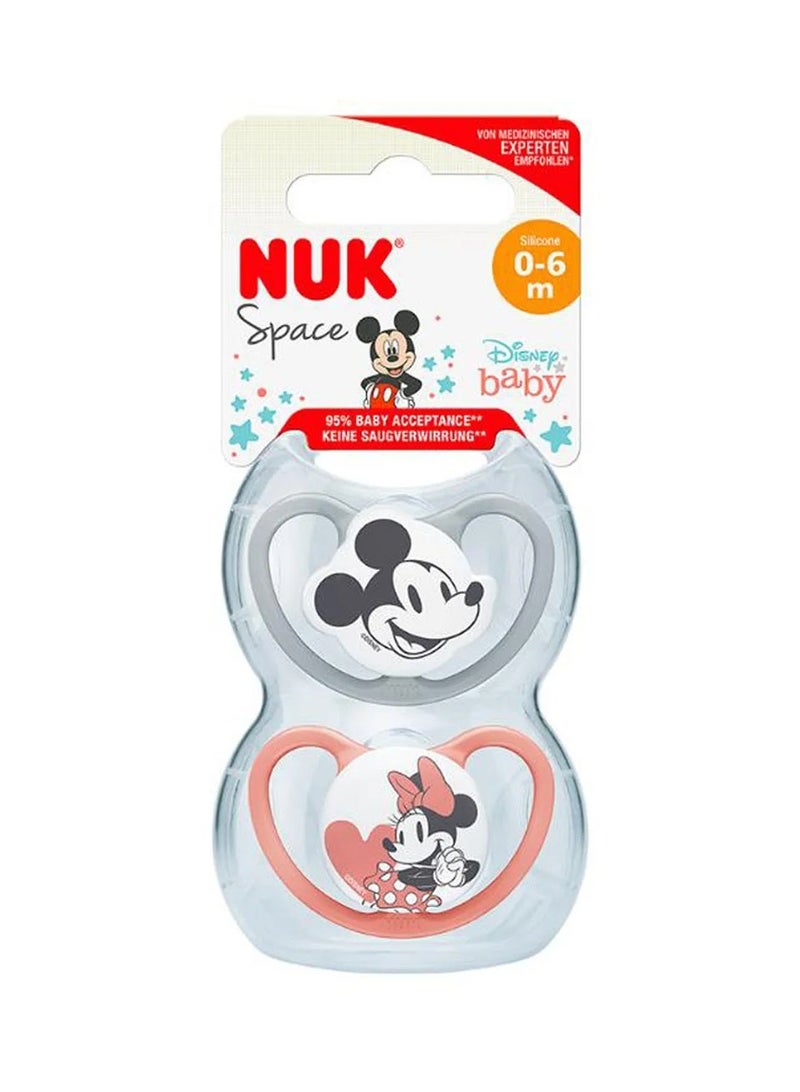 NUK Space Silicone Soother Disney Mickey Mouse 6-18 months B - Image 1
